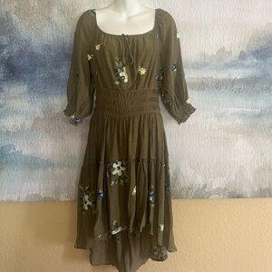 Fig and Flower Embroidered Dress by Anthropologie